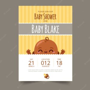 Baby shower invitation boy illustration
