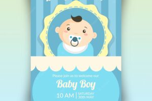 Baby shower invitation for a boy