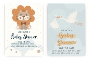 Baby shower invitation card design template.