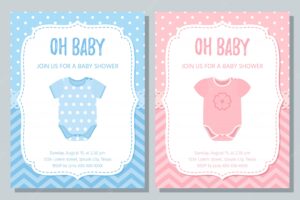 Baby shower invitation card.