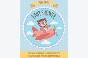 Baby shower invitation in flat style