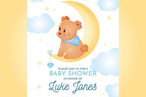 Baby shower invitation template for boy