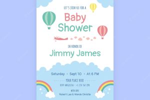 Baby shower invitation template premium vector
