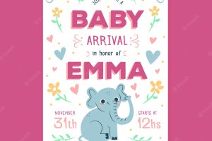 Baby shower invitation template style