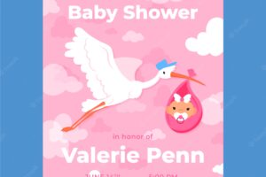 Baby shower invitation template theme
