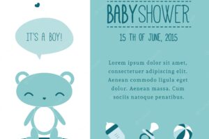 Baby shower invitation with a bear