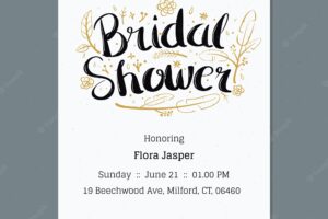 Bachelorette invitation with hand-drawn flowers