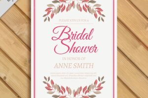 Bachelorette invitation with pink details
