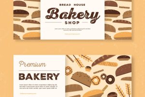 Bakery banners in flat style