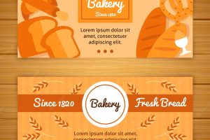 Bakery banners in flat style