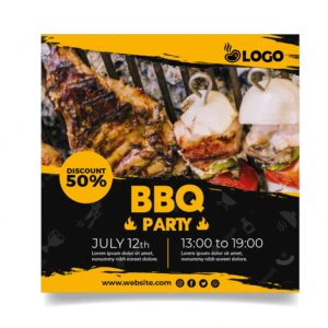 Bbq party flyer template