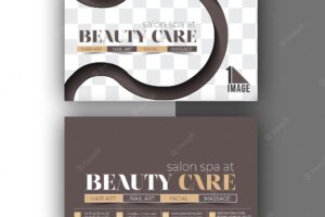 Beauty care business card set- creative and clean business card template.
