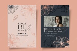 Beauty salon floral id card template