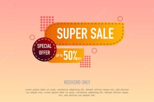Big promotion super sale banner vector illustration. discount design for newsletter, poster and web.