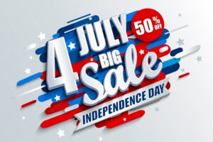 Big sale banner for independence day 4th of july in usa