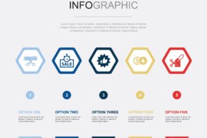 Big sale icons infographic design template creative concept with 5 options