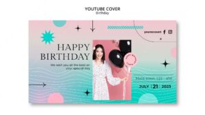 Birthday party youtube cover template