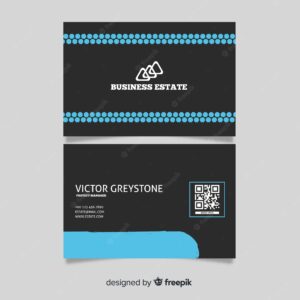 Black and blue visiting card template