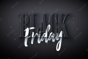 Black friday sale illustration with outstanding 3d lettering on dark background