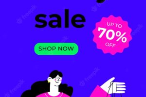 Black friday sale stories template with woman holding shopping bags.