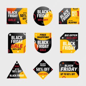 Black friday sticker set design for promotion