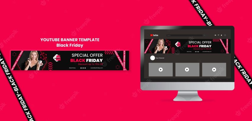 Black friday youtube banner template