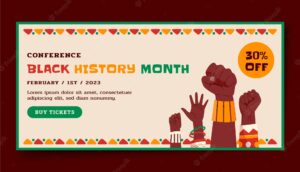 Black history month sale banner template