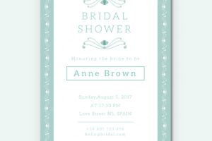 Blue bridal shower invitation template