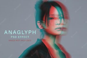 Blurred anaglyph psd photo effect