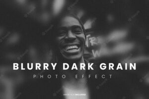 Blurry dark grain photo effect psd