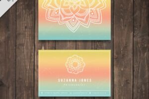 Boho corporate card with color gradient
