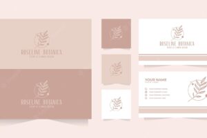 Botanical flower logo design inspiration and business card
