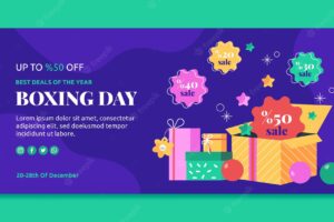 Boxing day sales horizontal banner template