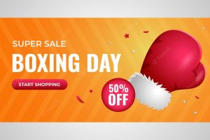 Boxing day sales horizontal banner template
