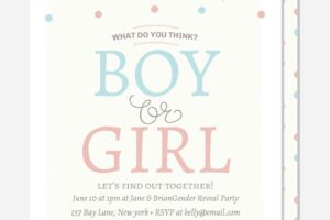 Boy or girl baby shower invitation with confetti illustration