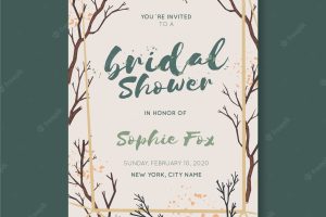 Branches bridal shower card template