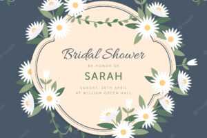 Bridal shower frame with fantastic daisies