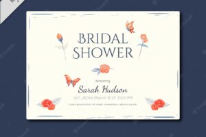 Bridal shower invitation in watercolor style
