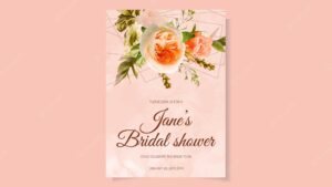 Bridal shower invite in floral designs