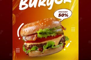 Burger menu special offer social media story