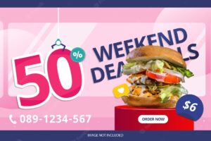 Burger weekend deals banner promotion