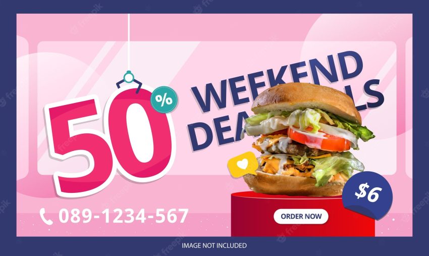 Burger weekend deals banner promotion