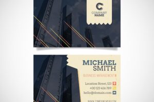 Business card dark buildings template