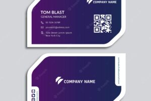 Business card modern corporate purple color professional template