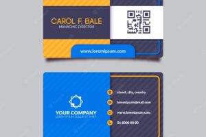 Business card template with abstract shape