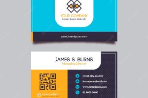 Business card template with abstract shape