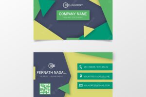 Business card template with abstract shapes with abstract shapes