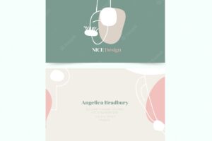 Business card template with abstractshapes