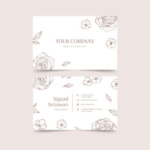Business card template with floral concept