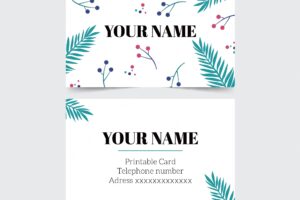 Business card template with nature concept